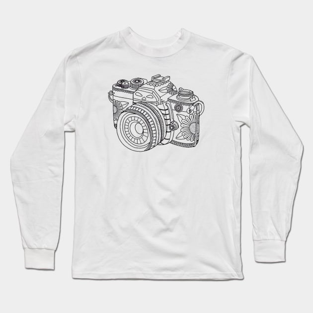 Sugar Skull Camera Long Sleeve T-Shirt by HTFS